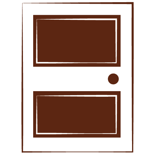 residential transformation brown door icon